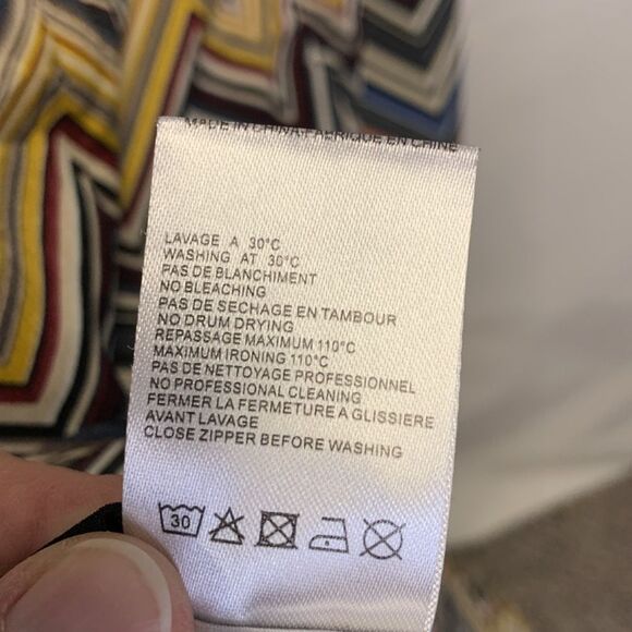 Molly Braken Multicolor Striped Chevron Print 3/4 Sleeve Fit & Flare Dress Sz M - Picture 10 of 13